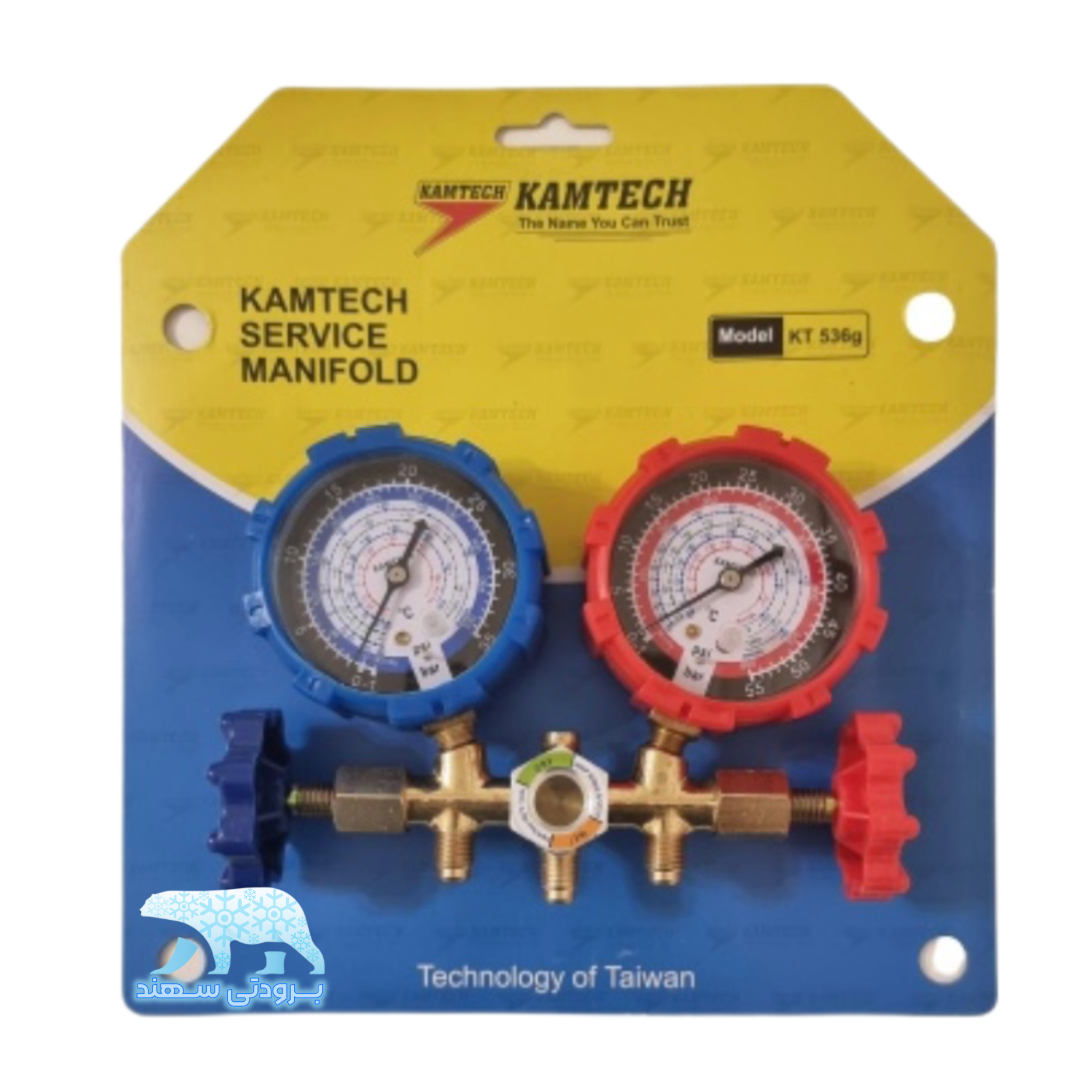 گیج منیفیلد دوقلو کامتک کولر گاز R22 R134 R410