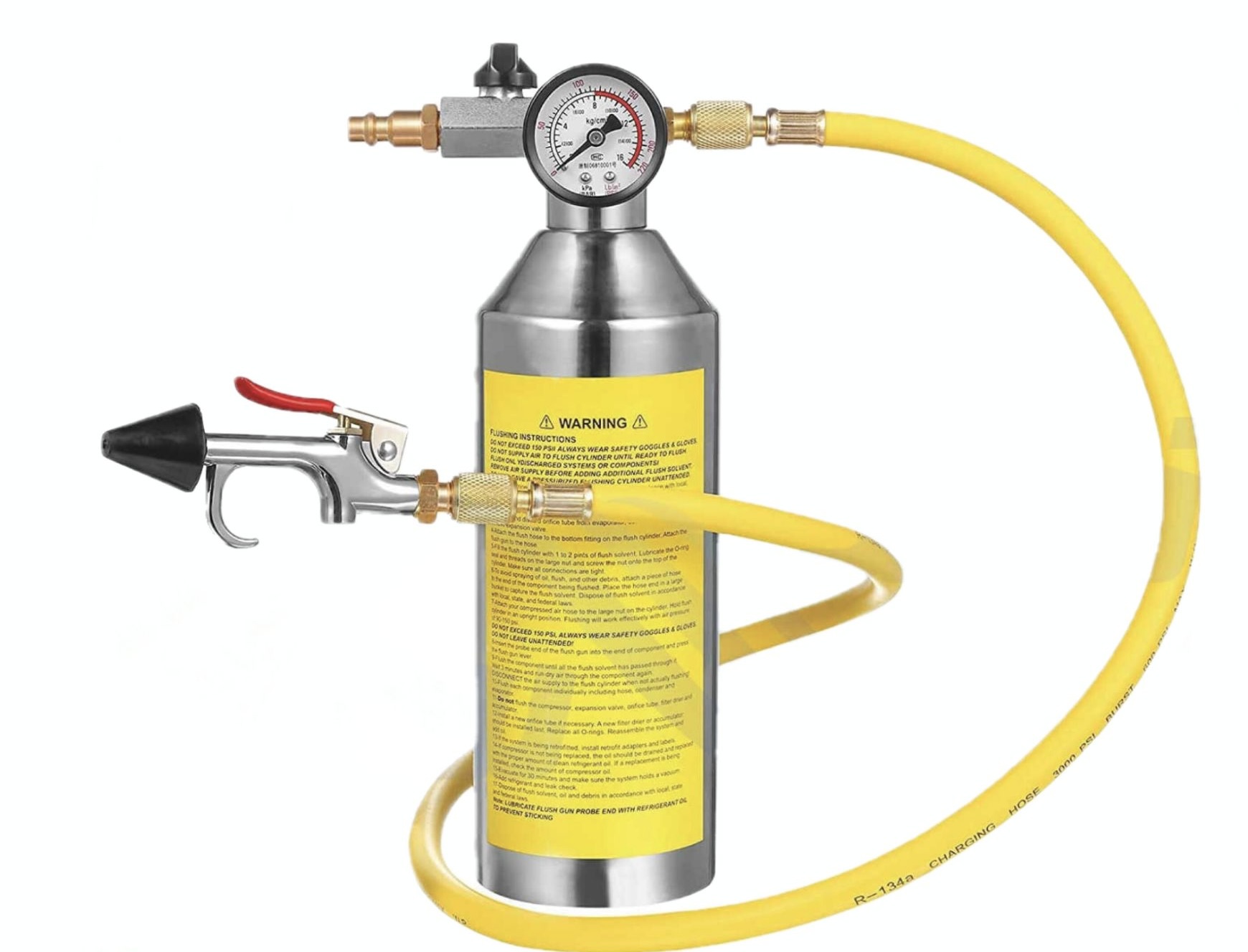 مخزن فلاشینگ یک لیتری سیستم تهویه و کولر خودرو با تفنگ مخصوص