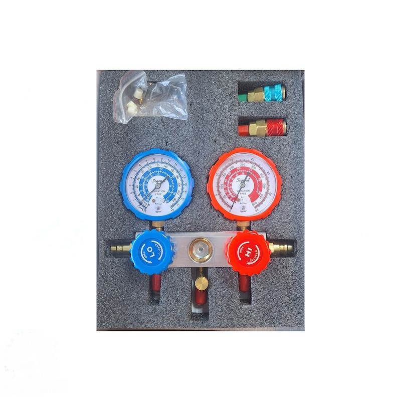 گیج فشار دوقلو سیگما به همراه با شلنگ و کوپلینگ